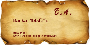 Barka Abbás névjegykártya
